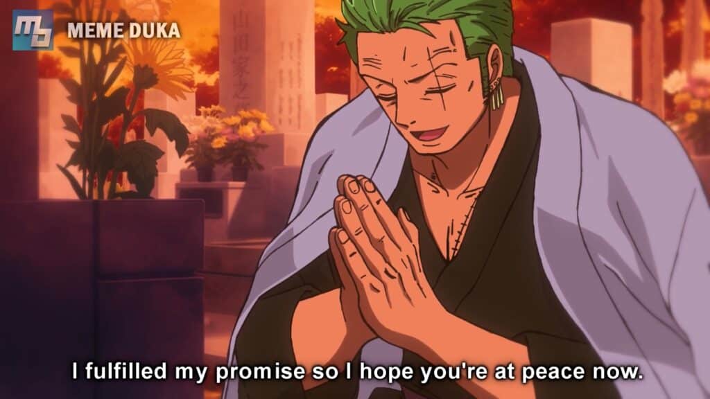 Zoro, the greatest swordsman, visits Kuina's grave (Animation)